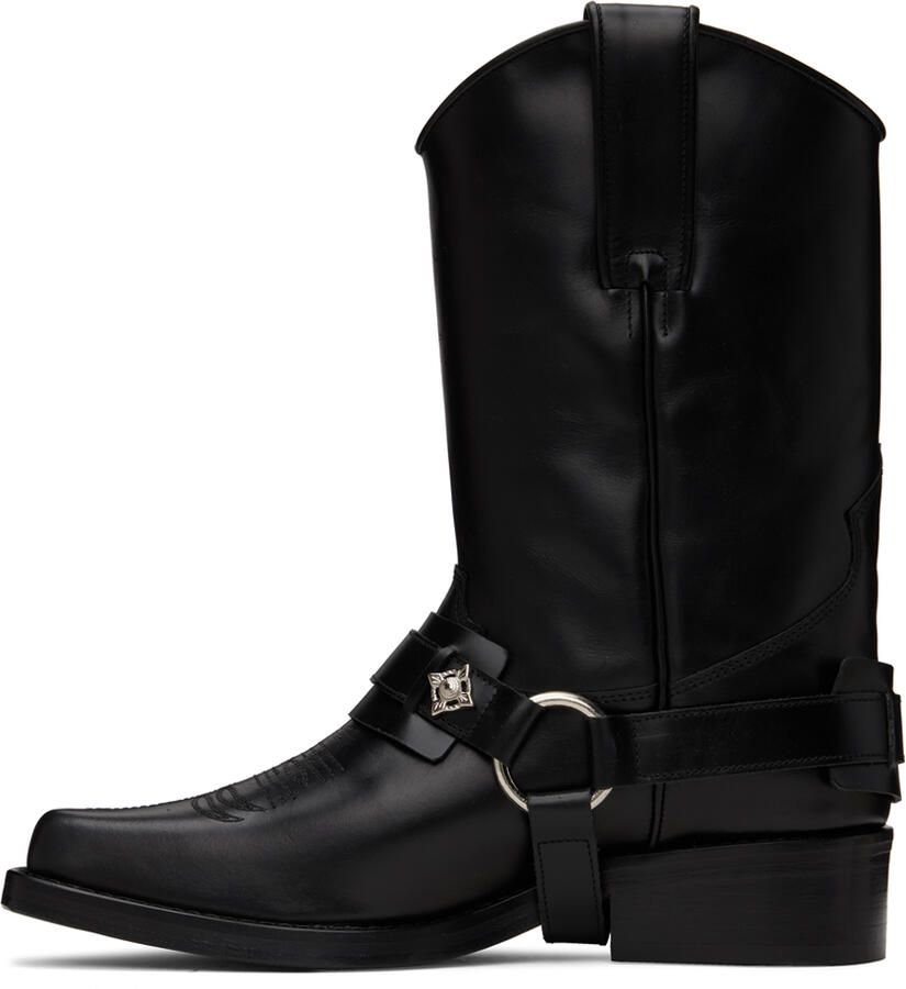 Toga Virilis SSENSE Exclusive Black Leather Buckled Boots - Picture 2