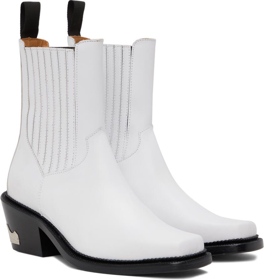 Toga Virilis White Hardware Ankle Boots