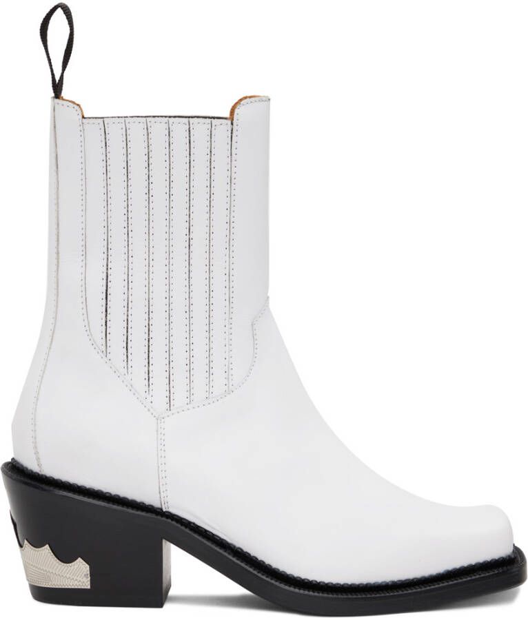 Toga Virilis White Hardware Ankle Boots - Picture 3