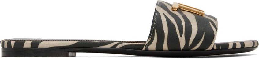 TOM FORD Black & Beige Logo Sandals - Picture 5