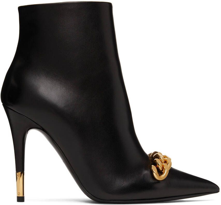 TOM FORD Black Iconic Chain Boots - Picture 5