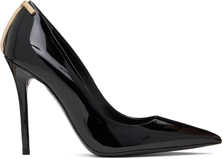 TOM FORD Black Iconic 'T' Pump Heels - Picture 4