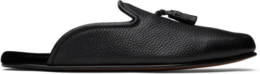 TOM FORD Black Leather Loafers - Picture 5