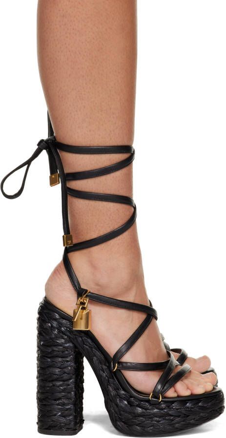 TOM FORD Black Maxi Rope Platform Sandals - Picture 5