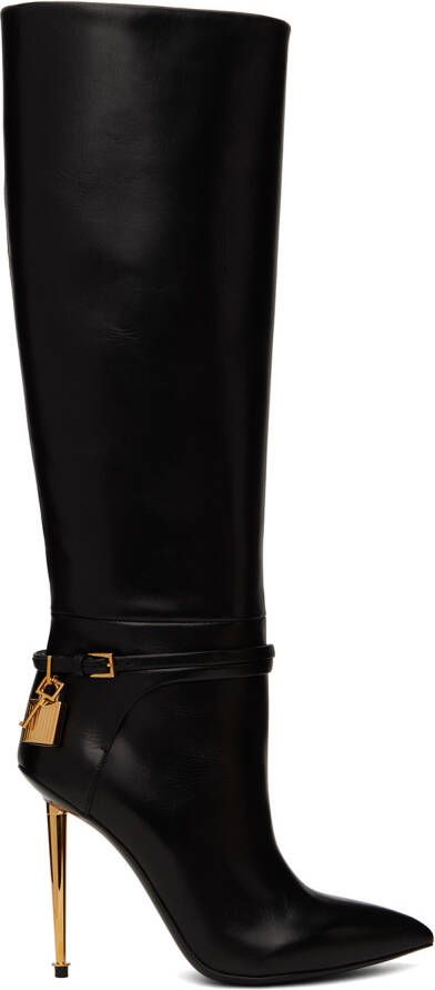 TOM FORD Black Padlock Boots - Picture 3
