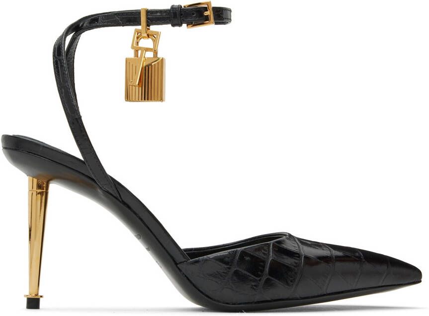 TOM FORD Black Padlock Heels - Picture 5