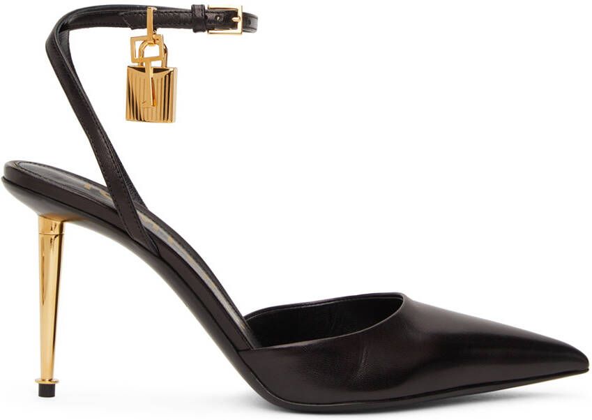TOM FORD Black Padlock Pointy Heels