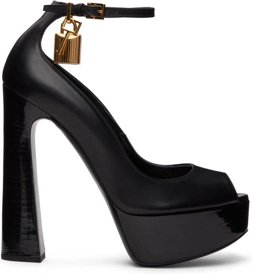 TOM FORD Black Peep Toe Heels