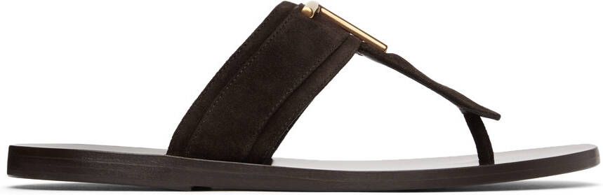 TOM FORD Brown Brighton Sandals - Picture 5