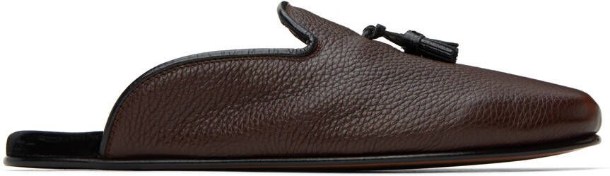 TOM FORD Brown Tassel Loafers - Picture 4
