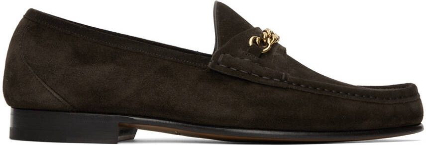 TOM FORD Brown York Chain Loafers - Picture 4