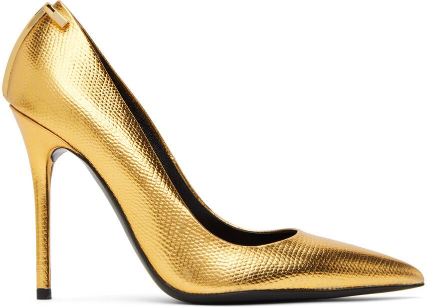 TOM FORD Gold Iconic T Pumps - Picture 5