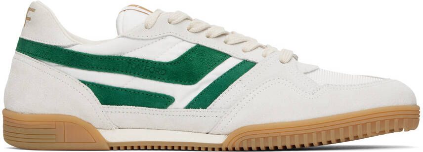 TOM FORD Green & White Jackson Sneakers - Picture 5