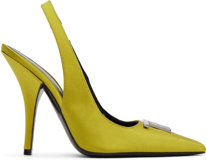 TOM FORD Green Crystal-Cut Slingback Heels - Picture 2