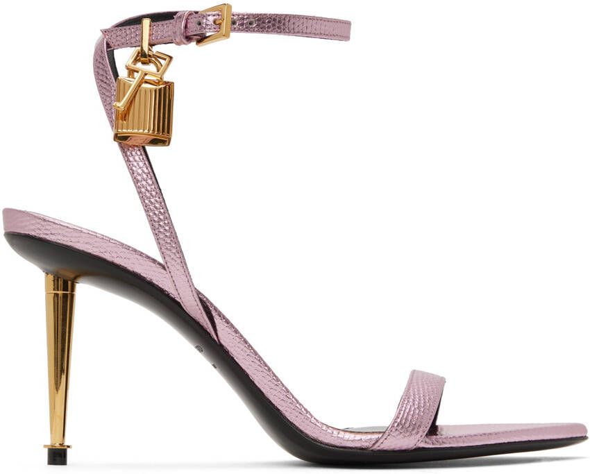 TOM FORD Pink Padlock Heeled Sandals - Picture 5