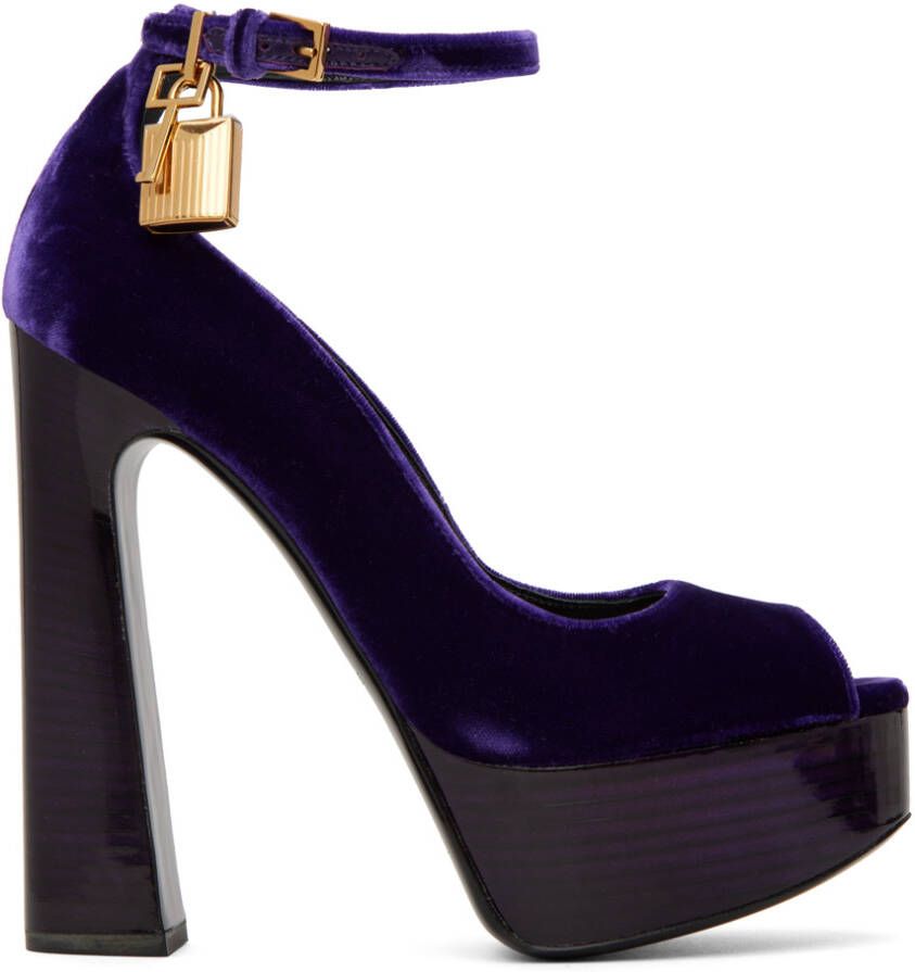 TOM FORD Purple Peep Toe Platform Heeled Sandals