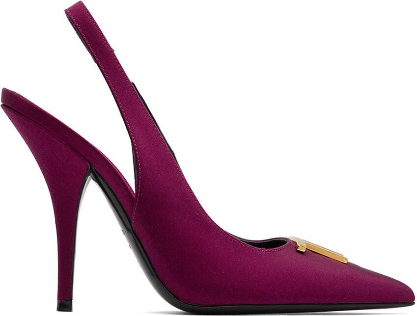 TOM FORD Purple Satin Slingback Heels - Picture 5