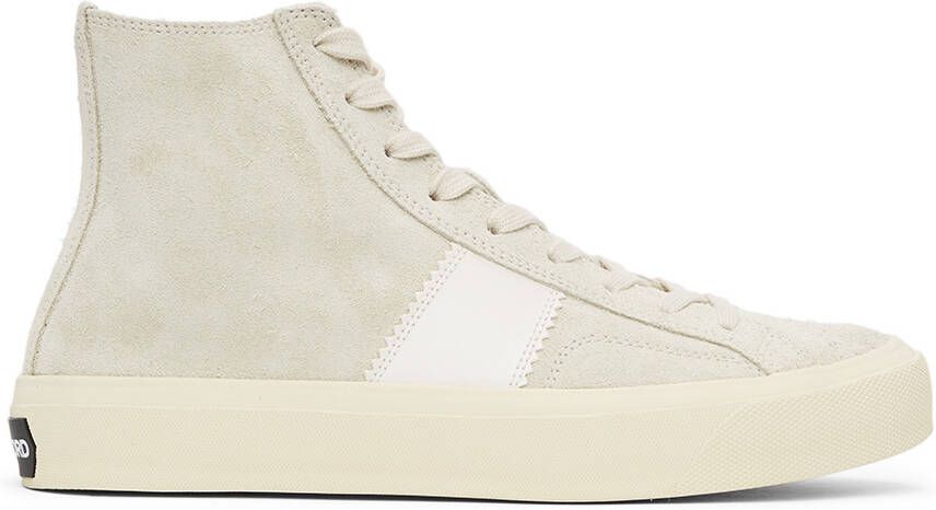 TOM FORD Taupe Cambridge High-Top Sneakers - Picture 5