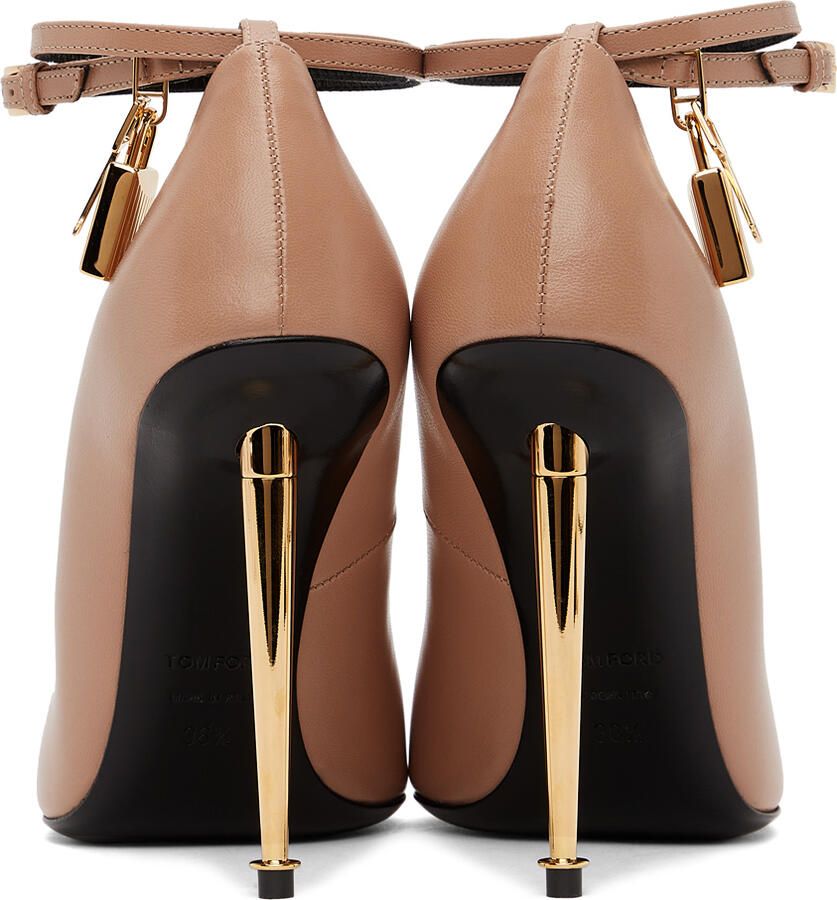 TOM FORD Beige Goatskin Padlock 105 Heels