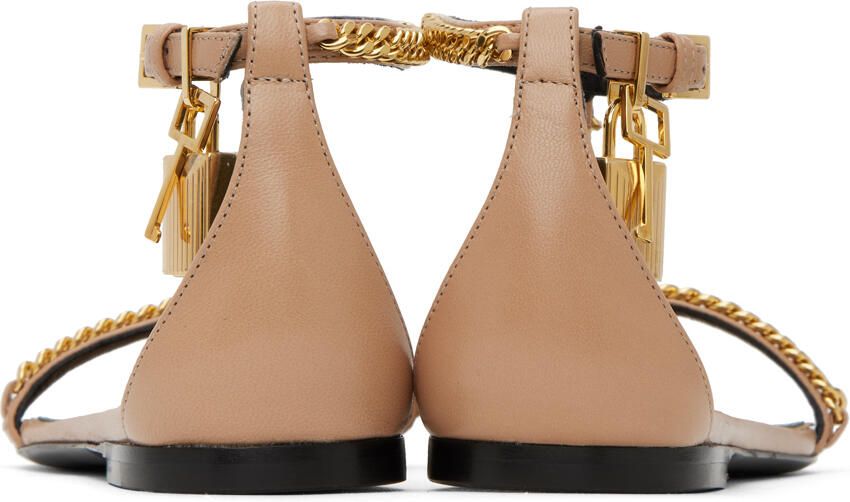 TOM FORD Beige Padlock Chain Flat Sandals