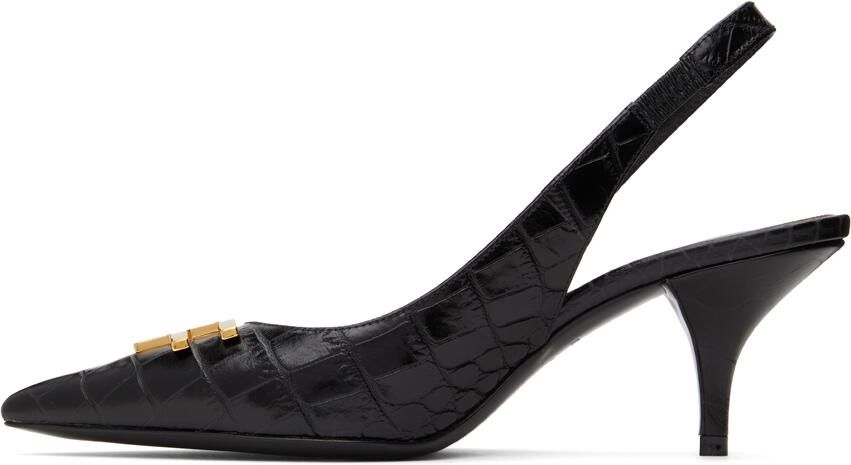 TOM FORD Black Croc Slingback Heels - Picture 3