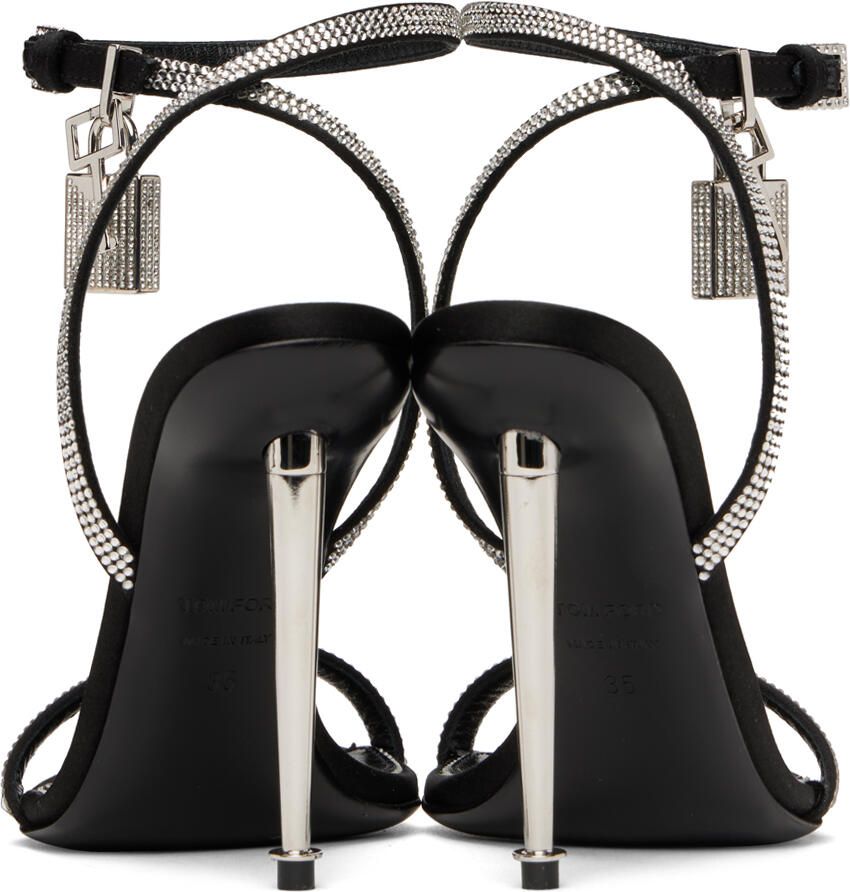 TOM FORD Black Crystal-Embellished Heeled Sandals