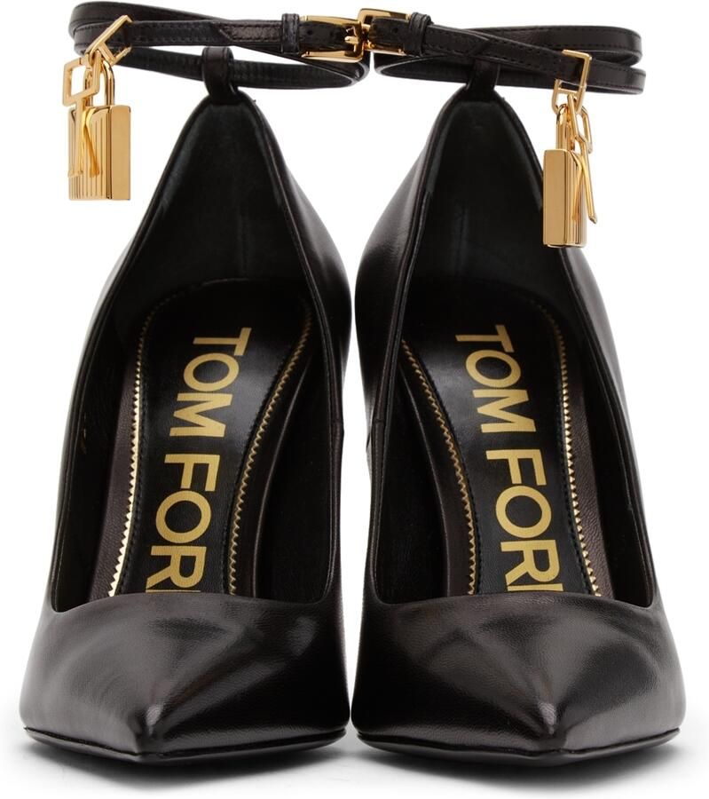 TOM FORD Black Goatskin Padlock 105 Heels - Picture 2