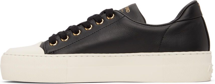 TOM FORD Black Grace Low-Top Sneakers - Picture 3