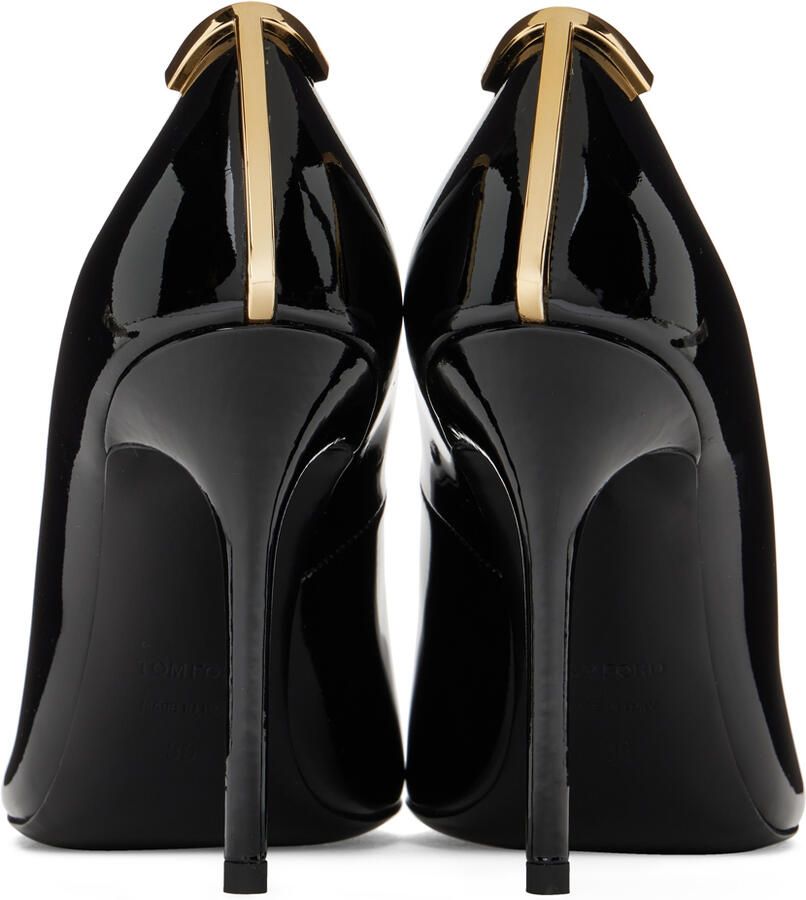 TOM FORD Black Iconic 'T' Pump Heels