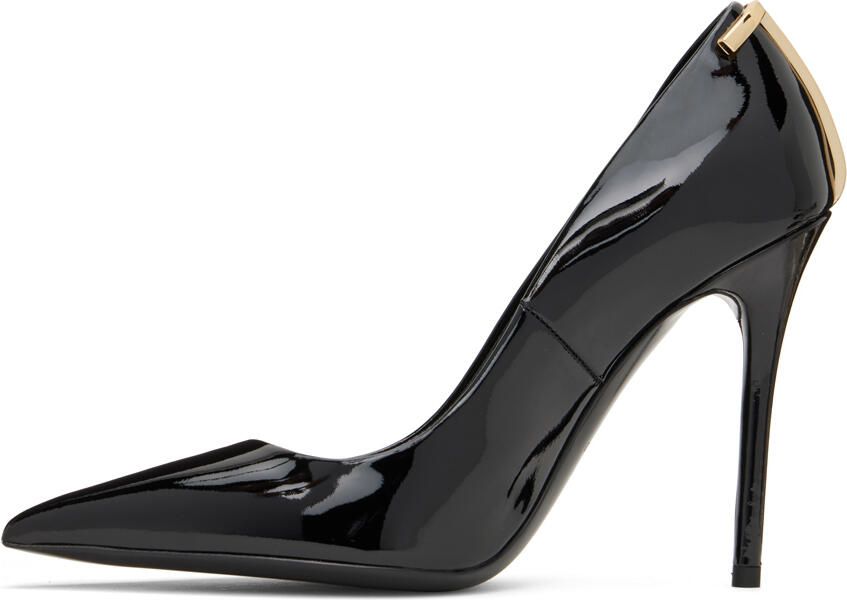 TOM FORD Black Iconic 'T' Pump Heels - Picture 3