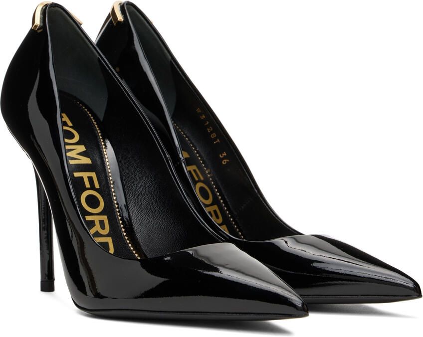 TOM FORD Black Iconic 'T' Pump Heels - Picture 2