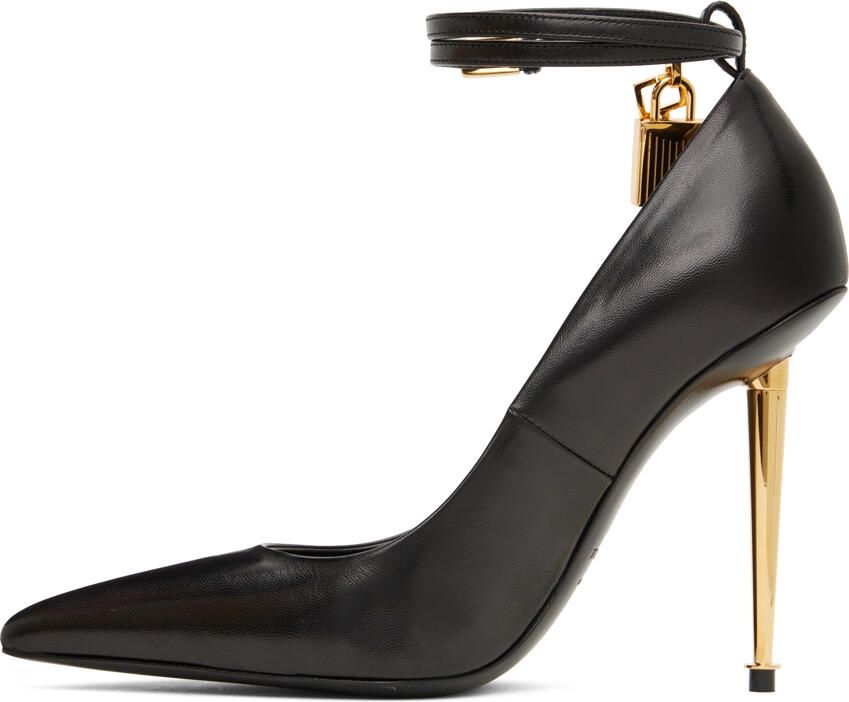 TOM FORD Black Goatskin Padlock 105 Heels - Picture 3