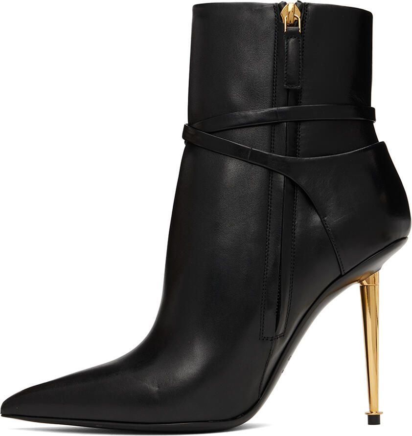 TOM FORD Black Padlock Ankle Boots - Picture 3
