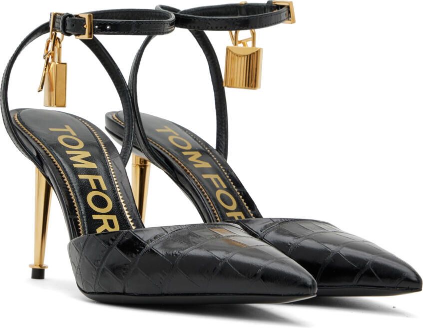 TOM FORD Black Padlock Heels - Picture 2