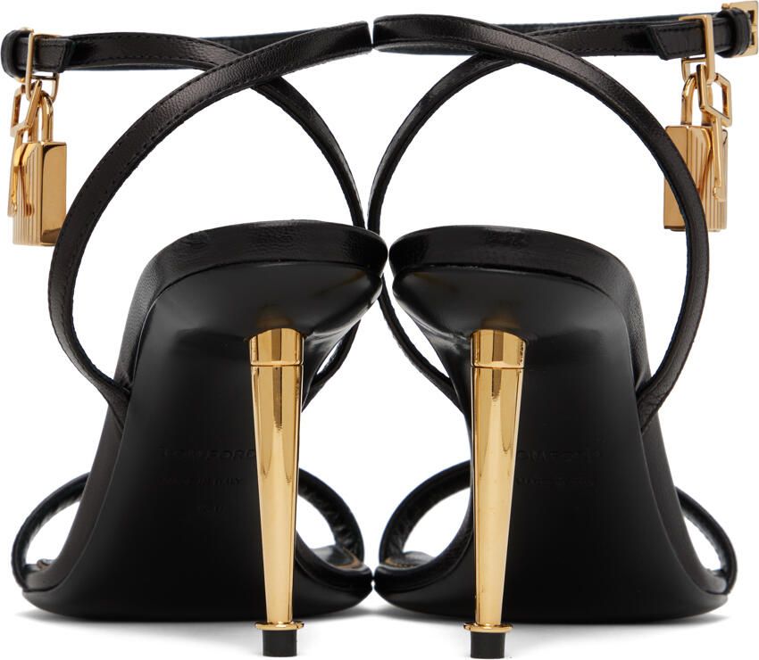 TOM FORD Black Padlock Pointy Naked 85mm Heeled Sandals
