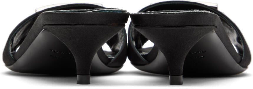 TOM FORD Black Satin Mules