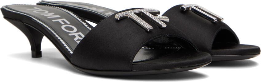 TOM FORD Black Satin Mules - Picture 2