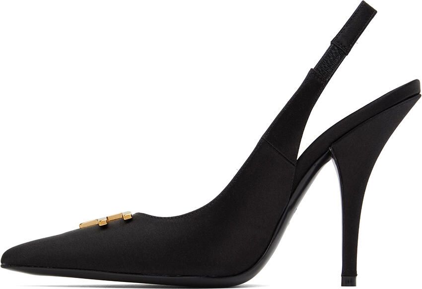 TOM FORD Black Satin Slingback Heels - Picture 3