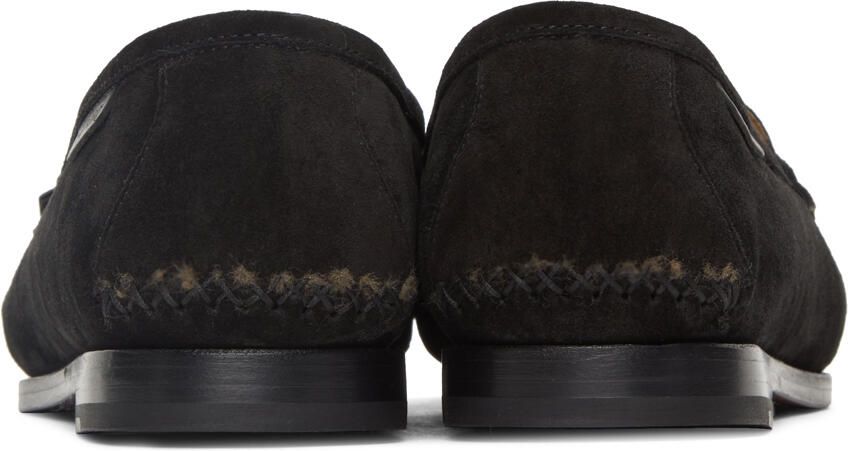 TOM FORD Black Suede & Shearling Berwick Loafers - Picture 2