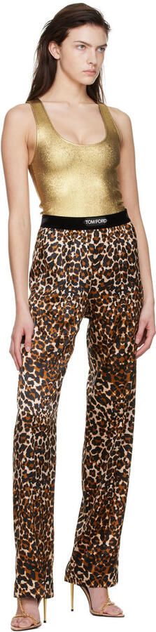 TOM FORD Gold Mirror Padlock Pointy Heeled Sandals - Picture 4