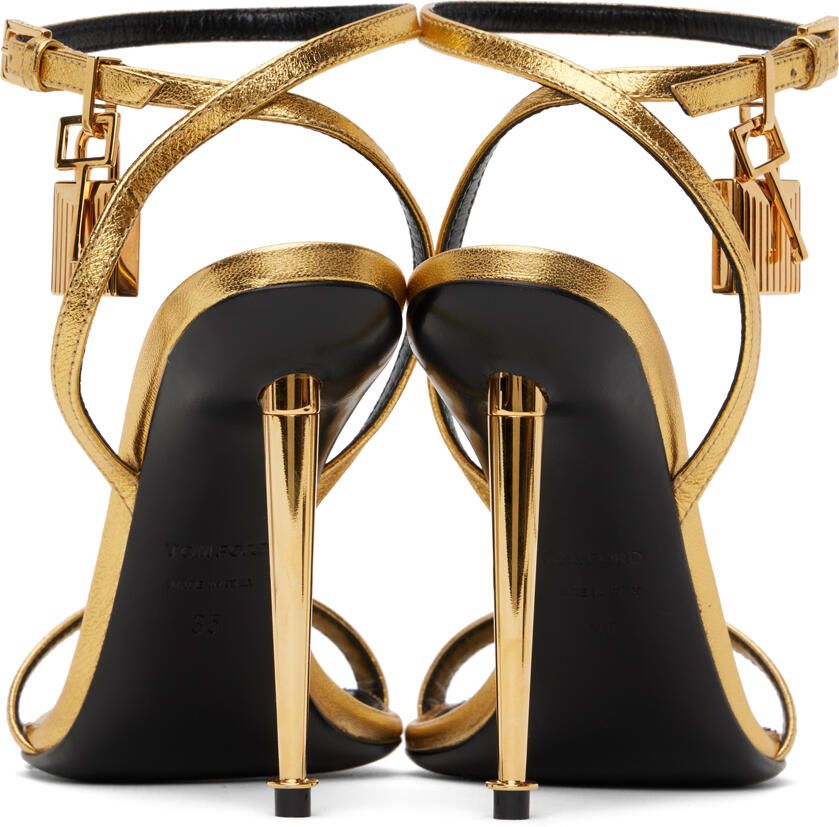 TOM FORD Taupe Padlock Pointed Naked Heeled Sandals