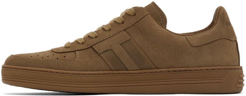 TOM FORD Khaki Suede Radcliffe Sneakers - Picture 4