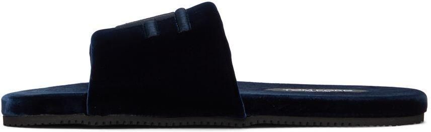 TOM FORD Navy Harrison Slides - Picture 4