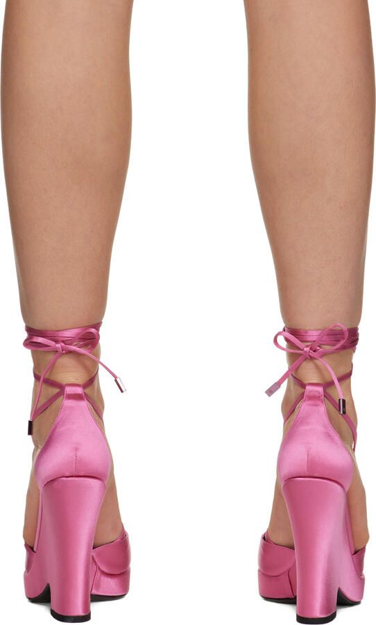 TOM FORD Green Ankle Wrap Heeled Sandals - Picture 2