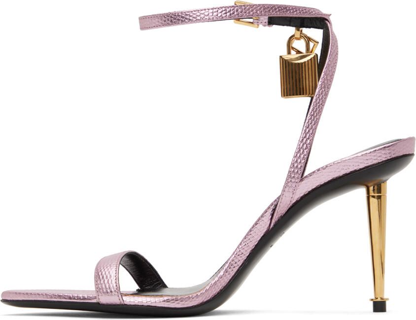 TOM FORD Pink Padlock Heeled Sandals - Picture 3