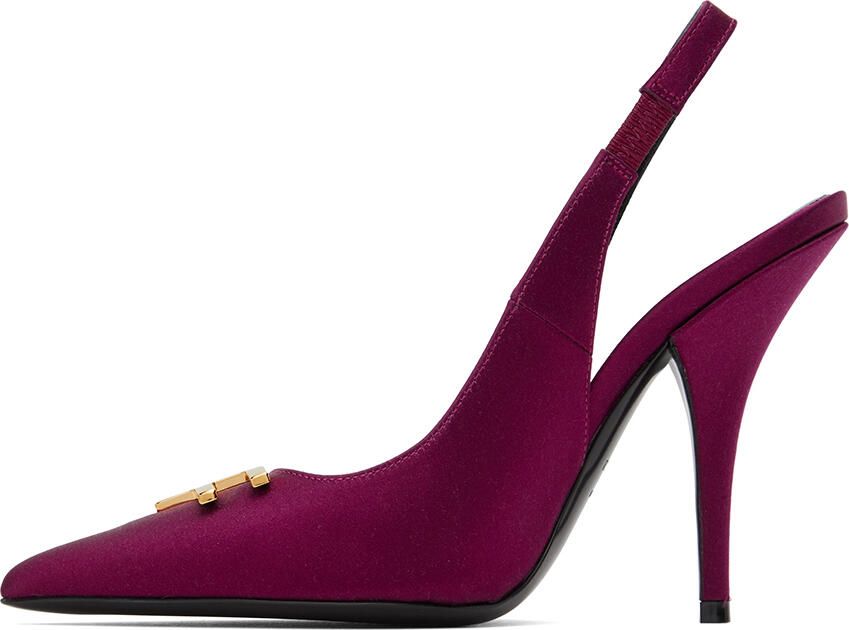 TOM FORD Purple Satin Slingback Heels - Picture 3