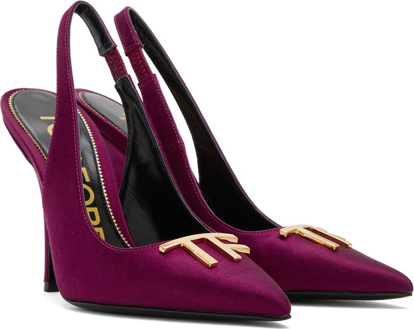 TOM FORD Purple Satin Slingback Heels - Picture 2