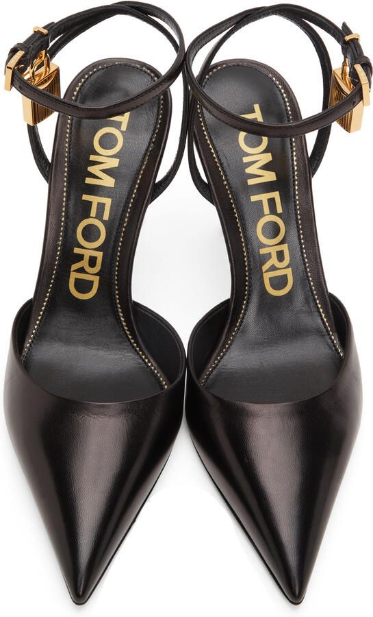 TOM FORD Shiny Kid Slingback Heels - Picture 4