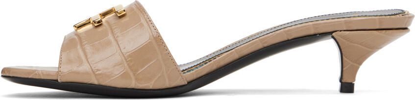 TOM FORD Taupe Stamped Heeled Sandals - Picture 4