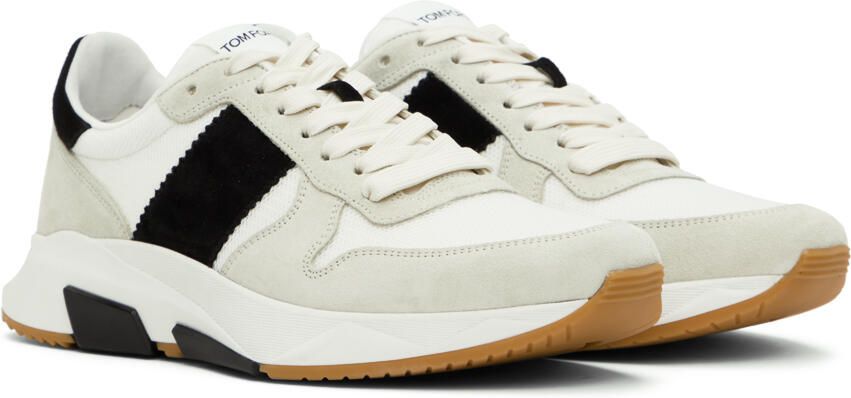 TOM FORD White & Gray Jagga Sneakers - Picture 2